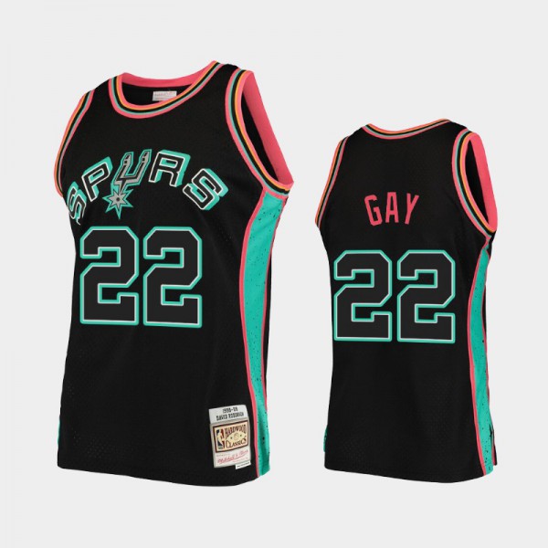 Rudy Gay San Antonio Spurs #22 Men's Rings Collection Jersey - Black